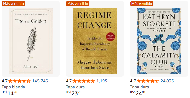 Selección de tres libros incluidos en la biblioteca digital