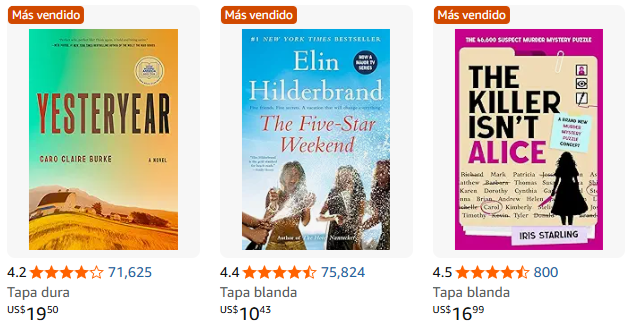 Otra selección de tres libros incluidos en la biblioteca digital